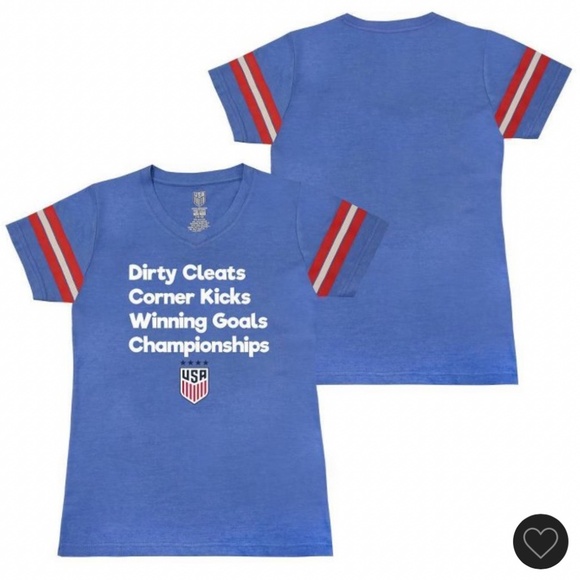 NWOT USA Soccer Girl's World Cup USWNT Dirty Cleats Champions Tee SIZE L (14/16) - Picture 2 of 7